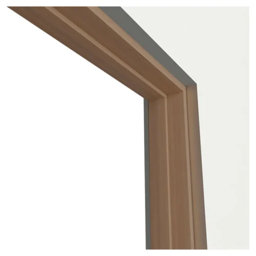Marco acabado Wengué para puertas altas, proporciona resistencia y estética uniforme. Marco Wengué 18×100–130×2440 mm