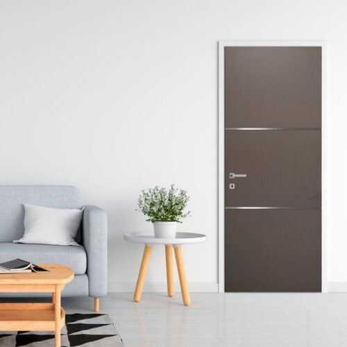 Puerta de Acero Lisa Chocolate con 2 Soleras Horizontale Puerta de Acero Lisa Chocolate con 2 Soleras Horizontales 90cm