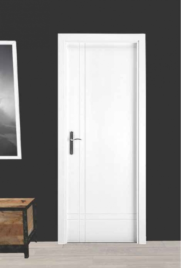 Puerta de Acero Lisa con 2 Líneas Verticales Izquierda Blanca 90cm