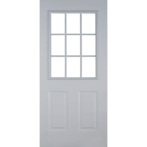 Puerta de Acero Lisa con 9 Luces Decorativas 36x80 Puerta de Acero Lisa con 9 Luces