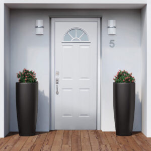 Puerta de Acero Media Luna Lisa Moderna 32x80 Puerta de Acero Media Luna Lisa