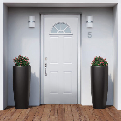 Puerta de Acero Media Luna Lisa Moderna 32x80 Puerta de Acero Media Luna Lisa